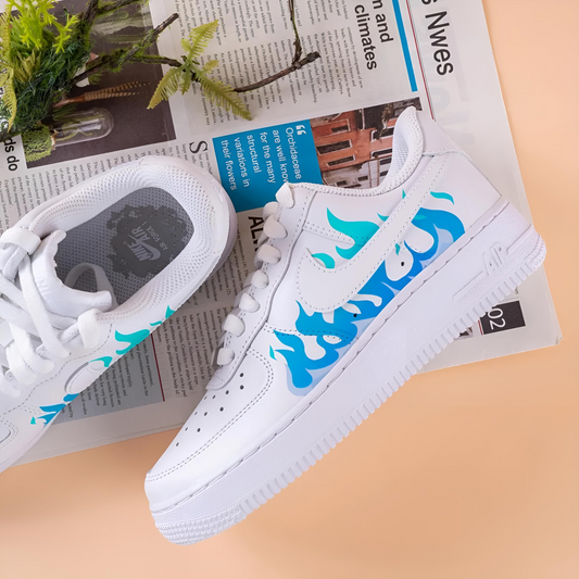 Two-Tone Blue Fire Air Force 1